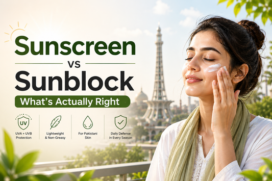 Sunscreen vs Sunblock: What's Actually Right for Pakistani Skin in 2026