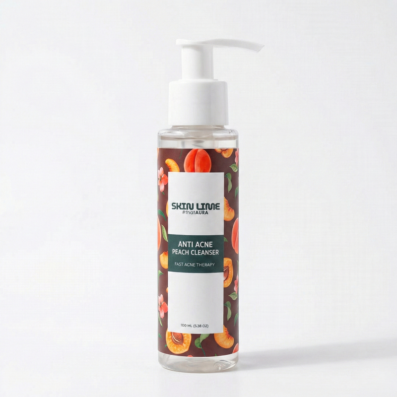Skin Lime Anti Acne Peach Cleanser 150ml bottle front view