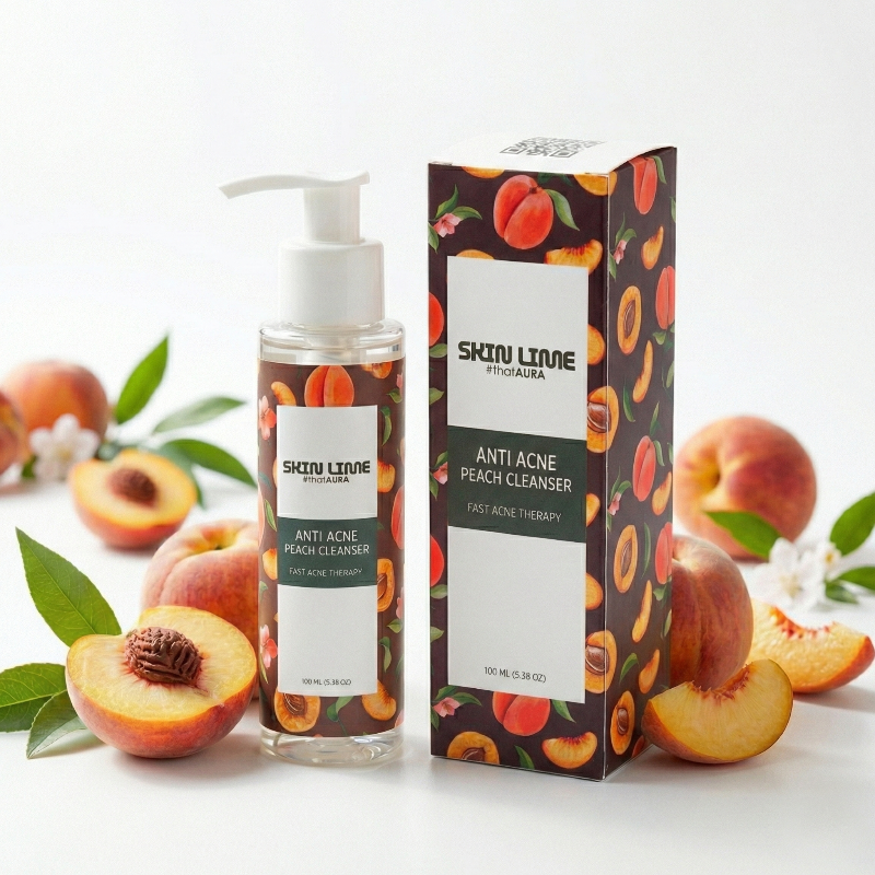 Skin Lime Peach Cleanser skincare routine for acne-prone skin